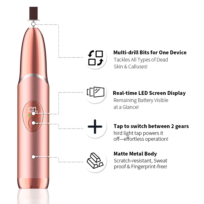 Tragbares elektrisches Nagelfeilen-Pflegeset mit 12 Aufsatzbohrern, professionelles Efile-Nagelset, Pediküre-Maniküre-Werkzeug