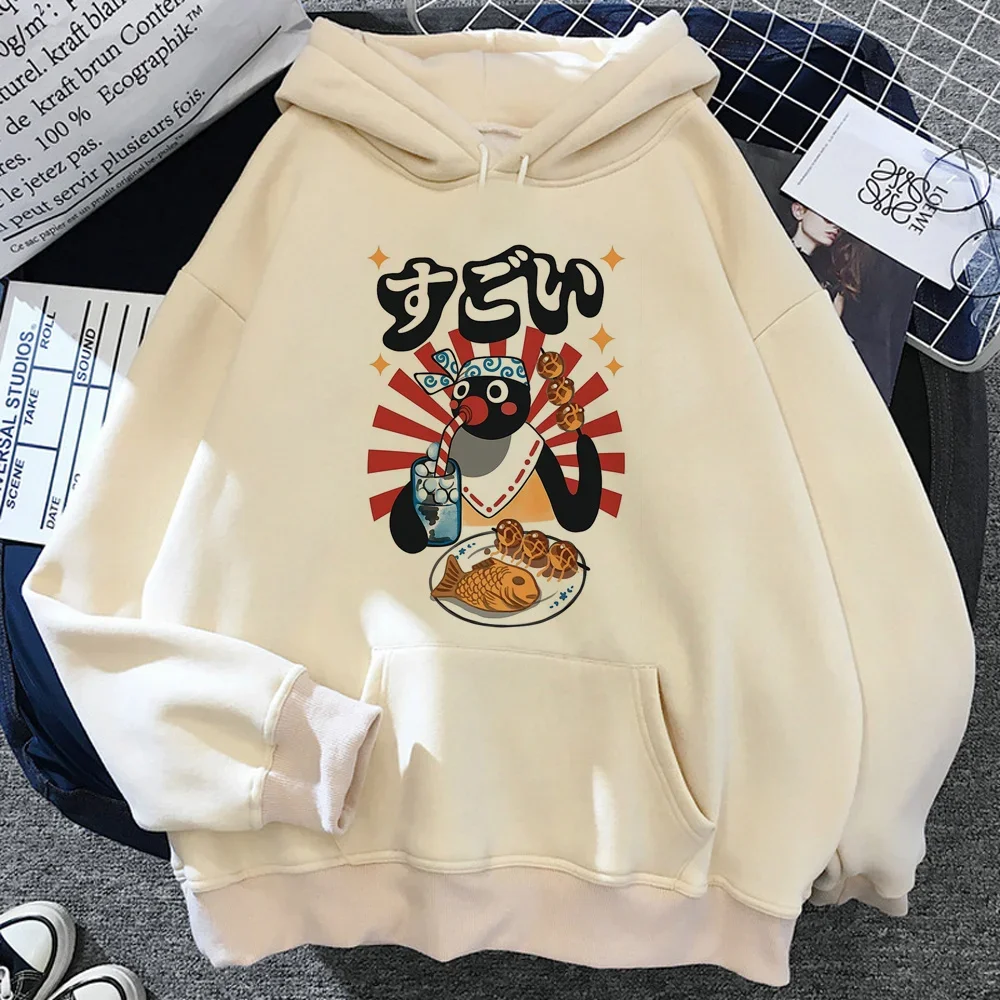 Hoodies Cartoon Pingu Anime Kawaii Women\'s Y2k Casual Print Sweatshirt Autumn Winter Lazy Style Loose Hoodie Fashion Clothing