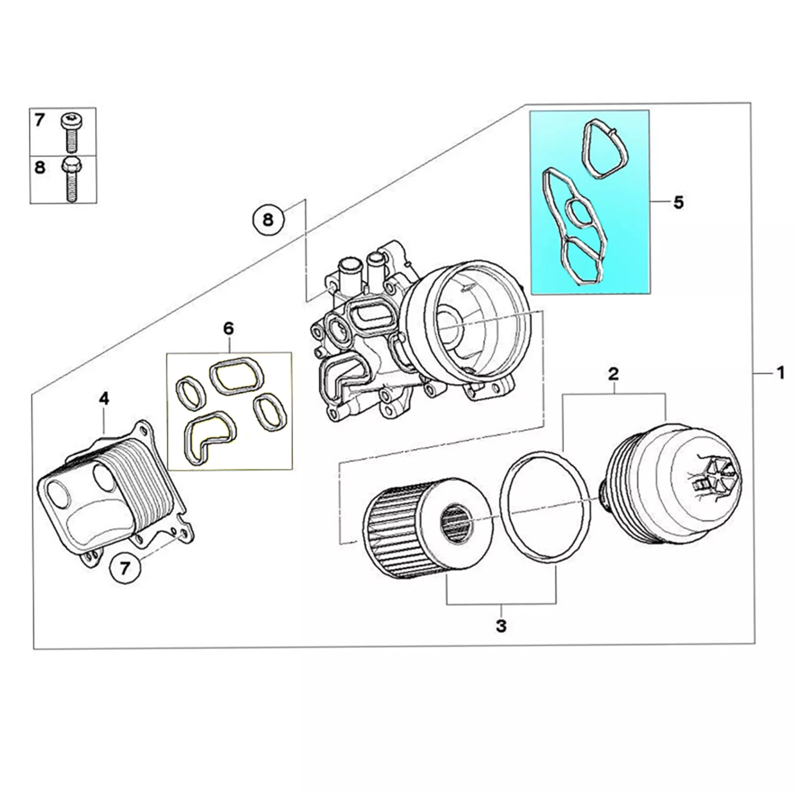 For Mini Convertible Countryman Coupe Paceman Roadster Citroën Grand Paceman C3 Peugeot 2010-2016 Oil Cooler Gasket 11428643758