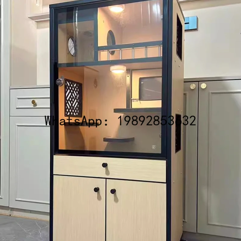 XL Chinchilla Cabinet Cage Solid Wood Eco Board Pet Air Conditioning Cabinet Villa Matching Cabinet