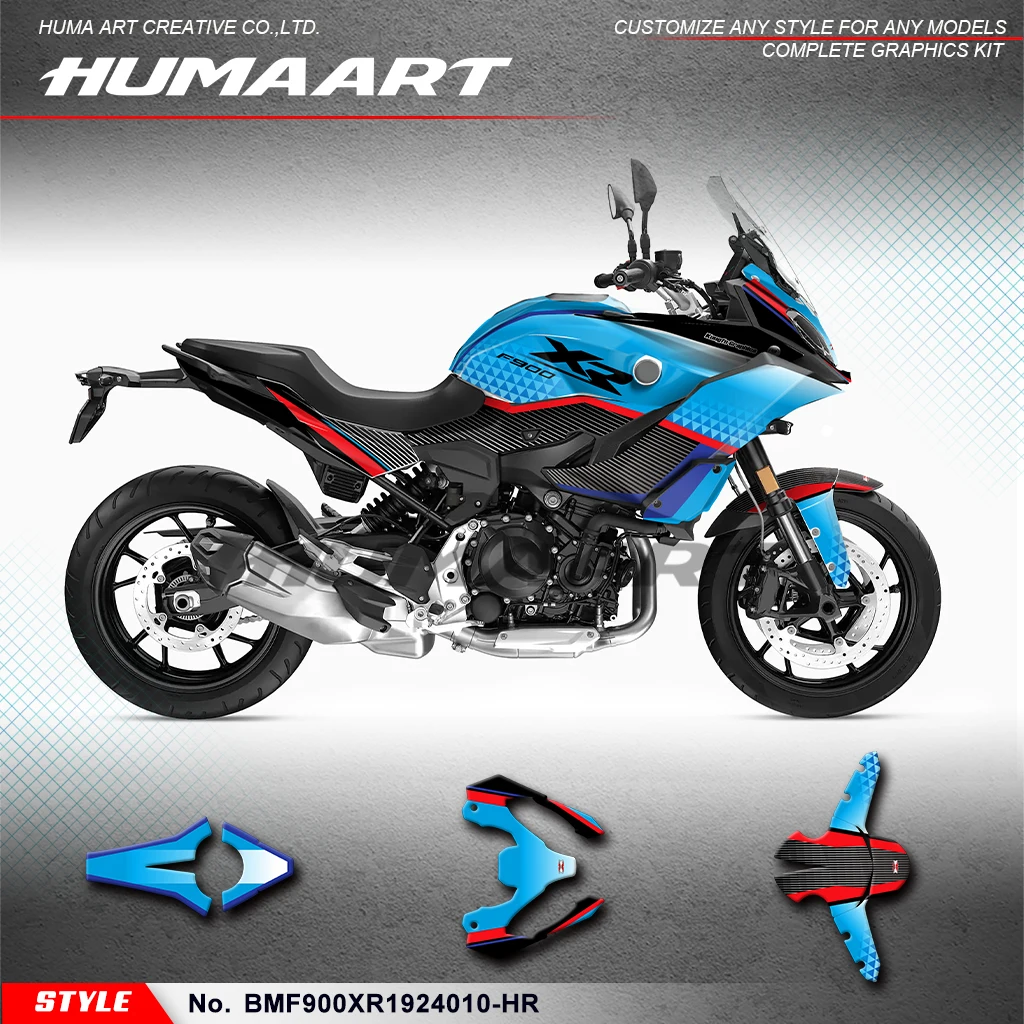 

HUMAART Custom Wrap Design Graphics Kit for F900XR F900 XR 2019 2020 2021 2022 2023 2024 Blue, Style No.BMF900XR1924010-HR