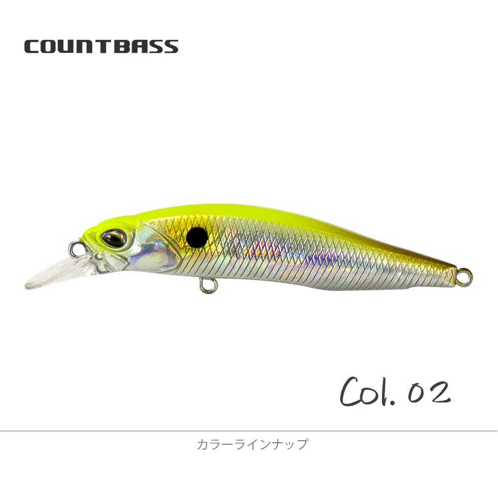 COUNTBASS Minnow 63 mm 5 g (2,48 Zoll 0,18 Unzen) langsam sinkender Shad-Angel-Wobbler aus Kunststoff, Barsch, Leurre-Angler-Köder – Detail 12