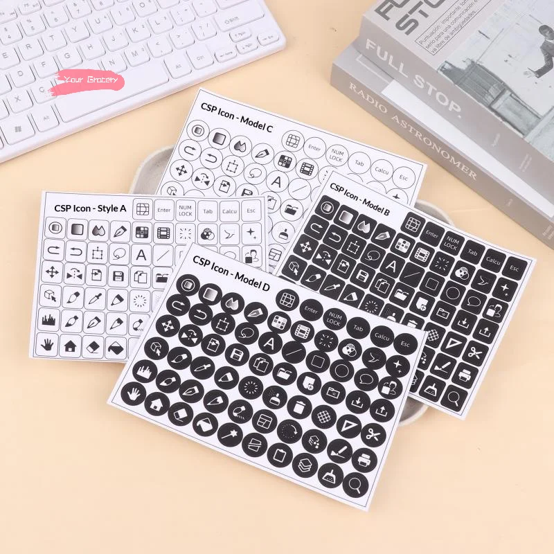 Y-CSP Paint Shortcut Icon Keyboard Sticker Clip Studio Paint Tablet Keyboard Sticker Paint Shortcut Icon Keyboard Sticker