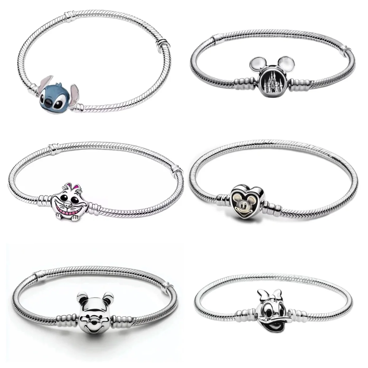 

Fashionable Snake Bone Chain Bracelet 925 Silver Cute Cartoon Suitable For Primitive Women's Jewelry Charm DIY Jewelry Pendant