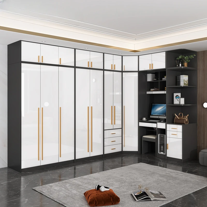 Bedroom corner wardrobe dresser integrated combination small apartment 90-degree diamond wardrobe I cloakroom wardrobe