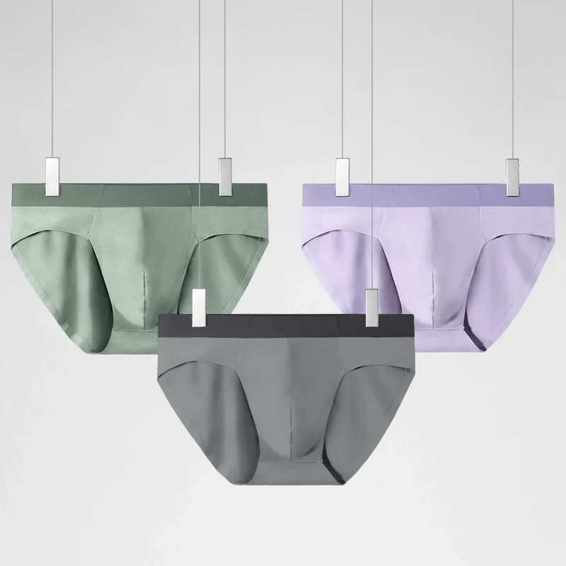 

3 шт. Мужское нижнее белье, мужские бесшовные шорты из модала, тонкие и сексуальные, летние тонкие треугольные брюки с разрезами, удобные и