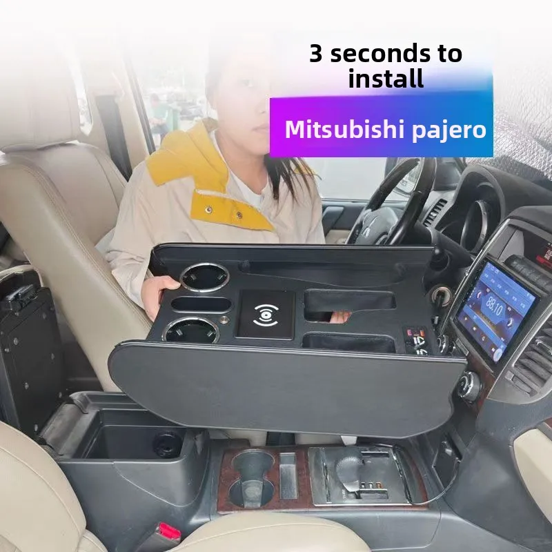 For Mitsubishi V97 V93 V87 Pajero Armrest Box Modification Parts Shogun Montero 4 Center Console Charging Upgrade Storage