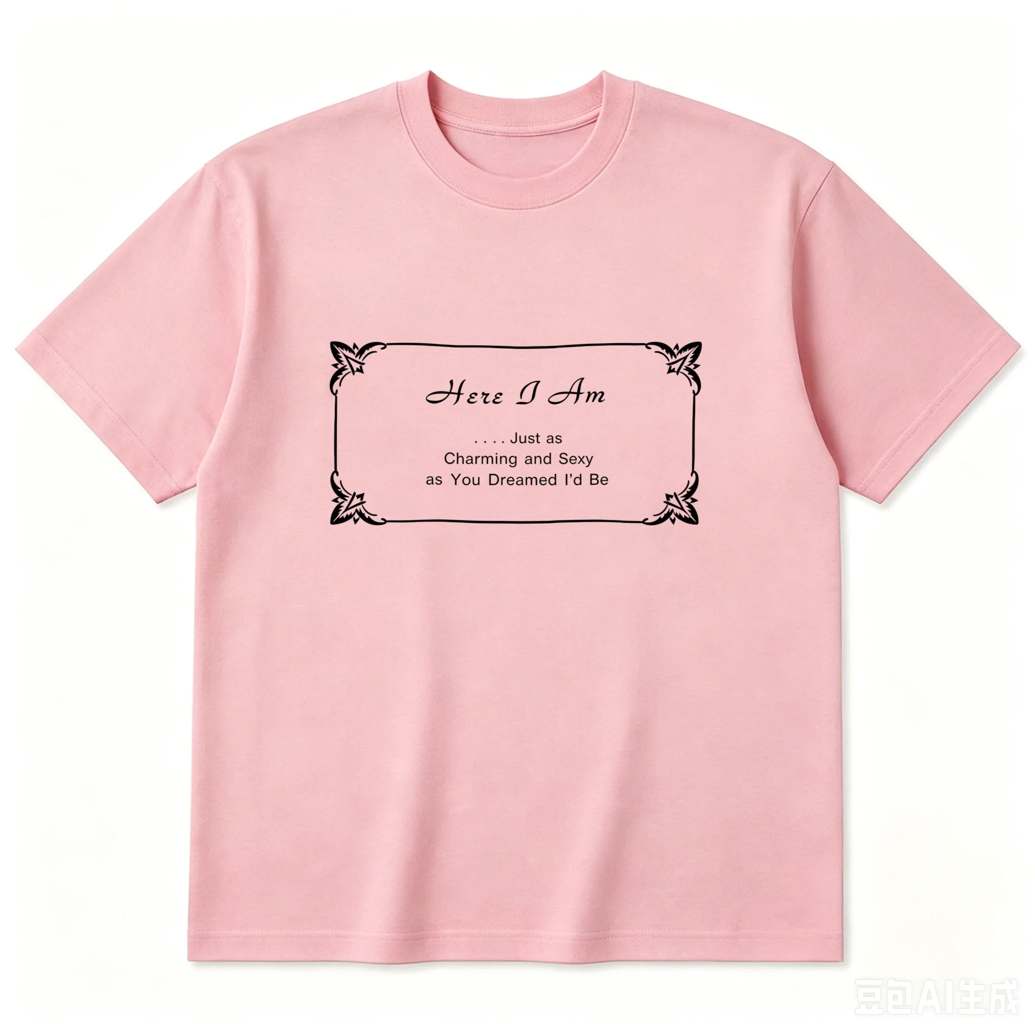 Harry Styles Hier bin ich, genauso charmant und sexy, wie du es dir vorgestellt hast. Baumwoll-T-Shirt für Männer und Frauen, beliebtes T-Shirt. – Detail 5