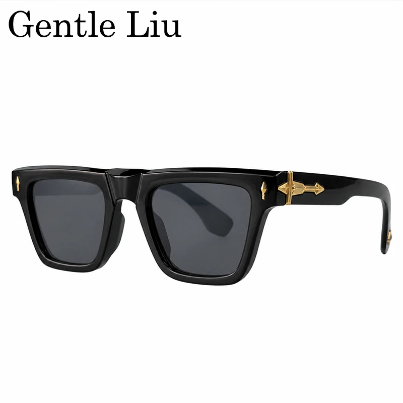 Photochromic Vintage Square Sunglasses Men 2026 Luxury Brand Designer Steampunk Outdoor Sun Glasses Punk Driving UV400 Eyewear