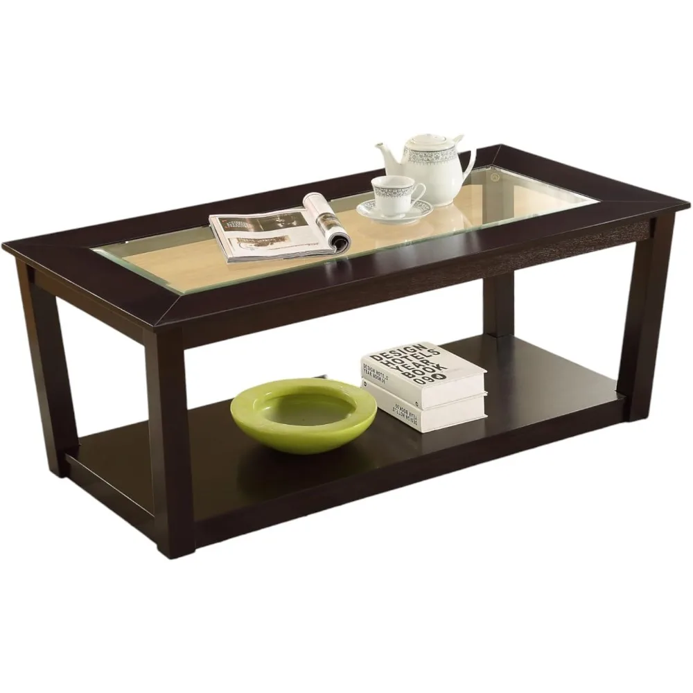 new Contemporary Rectangle 3-Piece Occasional Table Set Includes Glass Coffee Table and 2 End Tables (Style B)