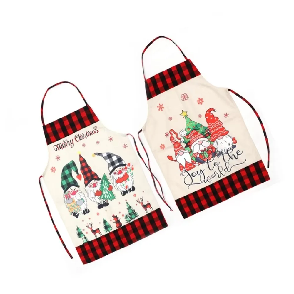 Creative Adjustable Christmas Apron Waterproof Oil-proof Faceless Doll Apron Portable Cute Chef Apron Christmas Gift