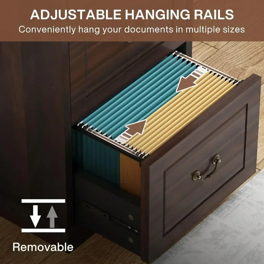خزانة ملفات ذات 4 أدراج، خزانة ملفات عمودية، خزانة ملفات خشبية للمكتب المنزلي لملف A4/حجم الحروف الضيق الطويل