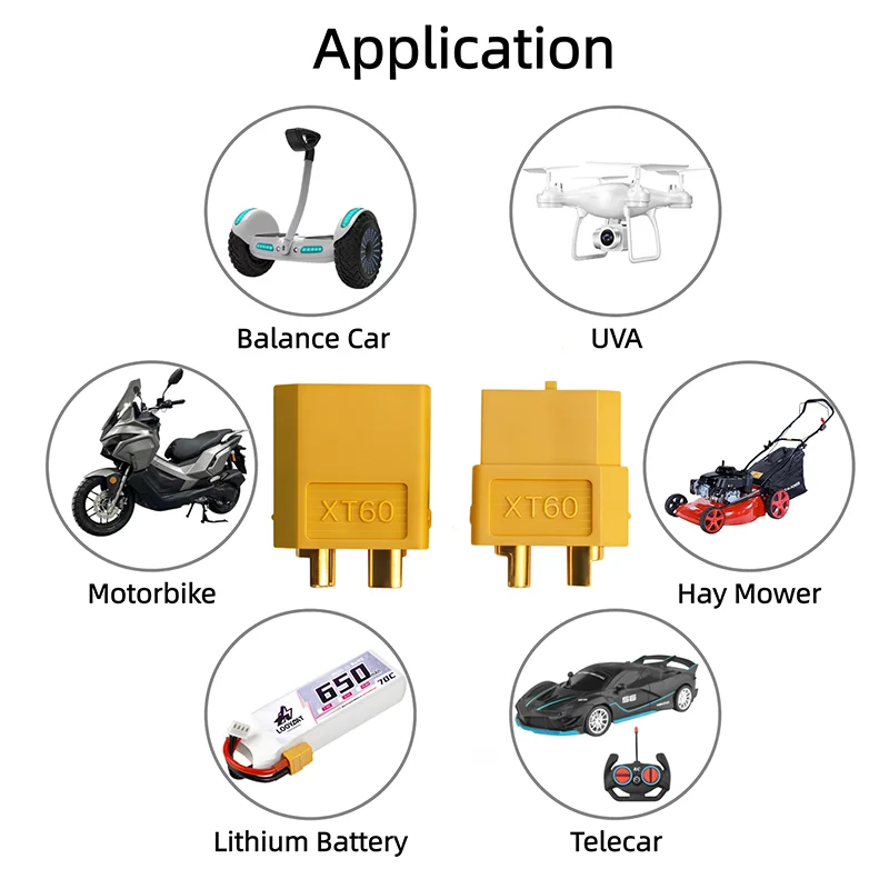 Ieron 5 Pares De Conectores XT60 Macho Y Hembra De Cobre Dorado Para Baterías Lipo, Drones Y Coches RC, 20A Continua, 40A Pico
