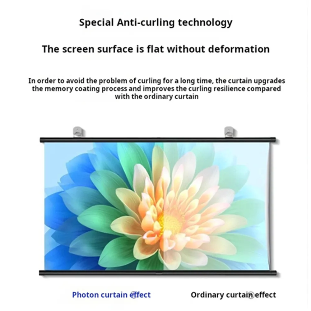 Projector Screen With Stand Metal Grey 4K 16:9 HD Foldable Splicing Anti-light Projection Projector Screen for Gift