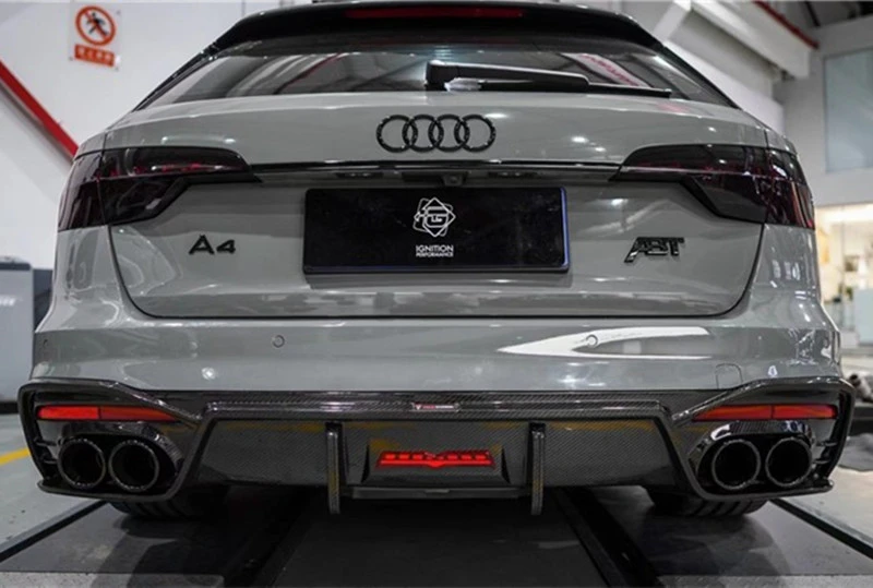 For Audi A4 S4 2020-2023 Real Carbon Fiber Rear Diffuser Spoiler Full body Kit