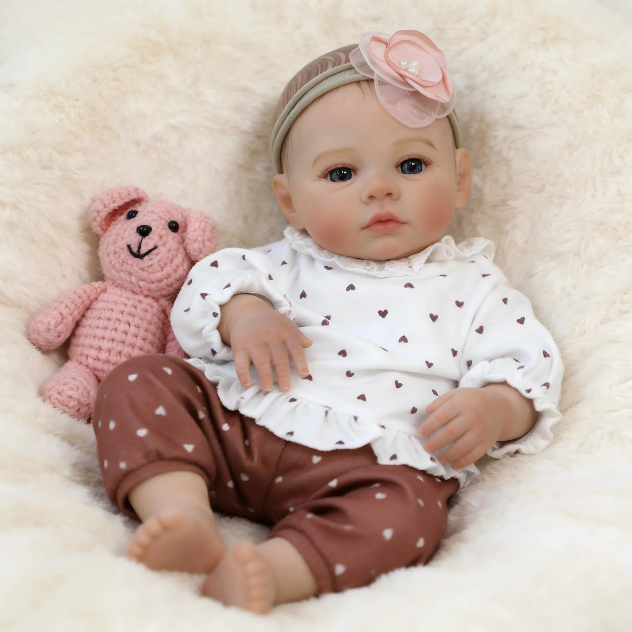 دمى أطفال واقعية - دمية سيليكون نابضة بالحياة بطول 18 بوصة، جسم كامل من الفينيل، قابلة للوضع في وضعيات مختلفة، تشبه الطفل حديث الولادة النائم