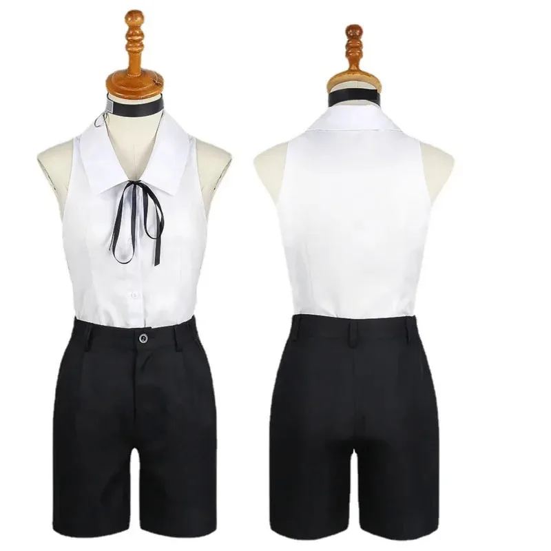 A Litter Of Bears Anime Chainsaw Man Reze Cosplay Costume Shirt Outfits Tie Short Neck Ring Wig Halloween 2025 New