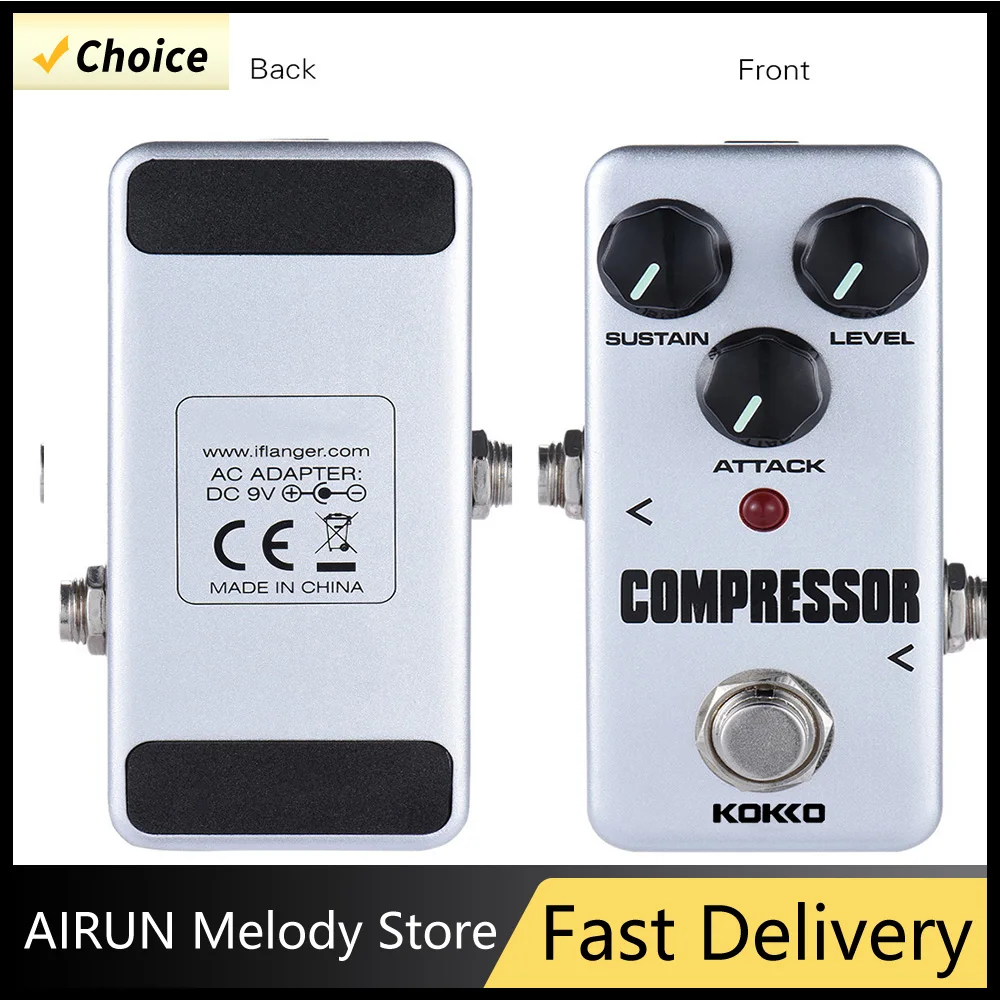 

KOKKO FCP-2 Compressor Electric Guitar Effect Pedal Mini Portable Guitar Pedal Analog Effect Pedalboard Guitar Accessories Parts