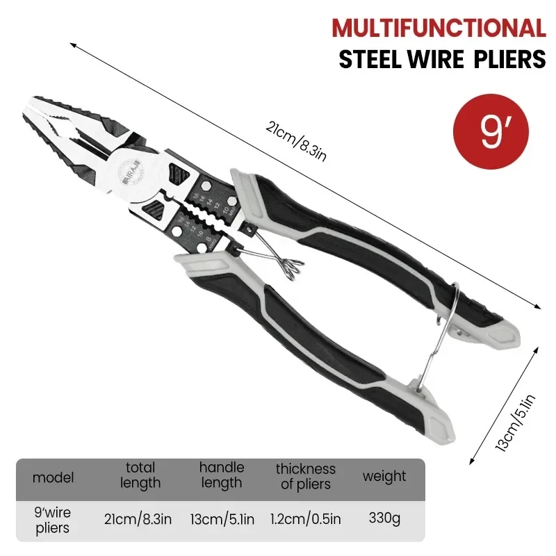 AIRAJ Multi-Functional Universal Diagonal Pliers Hardware Wire Cutters Professional Electrician Anti Slip Durable Repair Tools