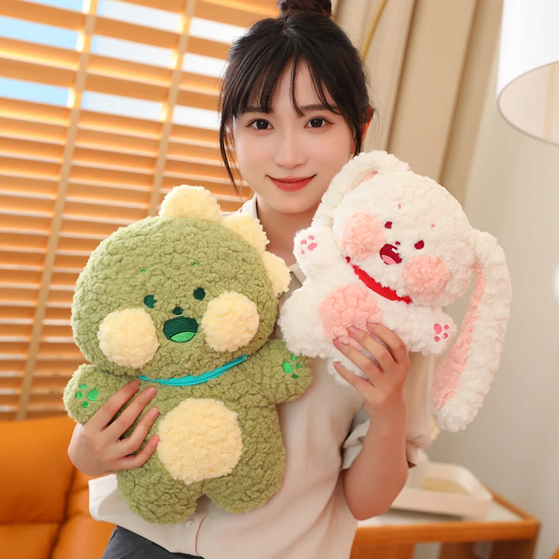 25-60cm Cute Cartoon Cotton Bunny Dinosaur Plush Toys Kawaii Soft Stuffed Animal Doll Lovely Pillow for Kids Girls Home Decor