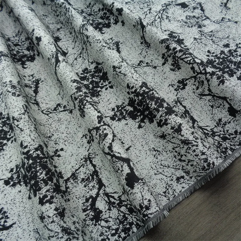 Woven jacquard fabric traditional Chinese style black plum blossom rice and apricot classic dress pillow