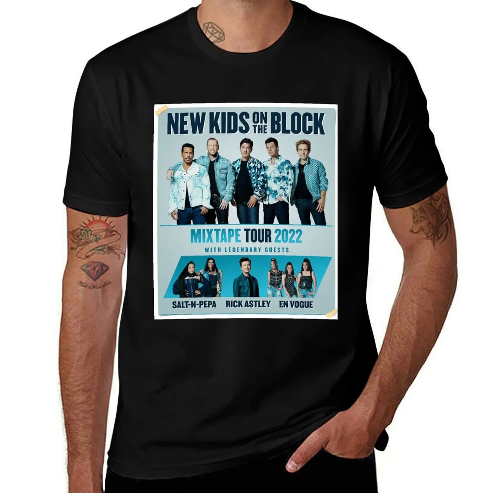 POSTER NKOTB MIXTAPE TOUR 2022 T-Shirt Utility Work Short Sleeve Top T-Shirt