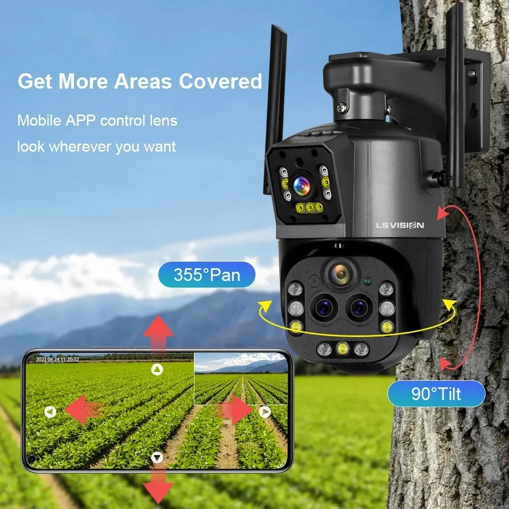 Imagem -06 - Auto Tracking Cctv Wifi Security Câmera 4k Lens Dual Screen Ptz Zoom 20x Auto Tracking ls Vision 8k Outdoor