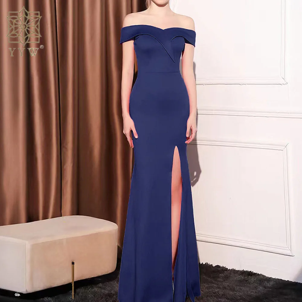 Highclass Smooth Evening Dress Side Slit Backless Mono Multicolor Sleeveless Elegant Evening Party Dresses Women Floor Length