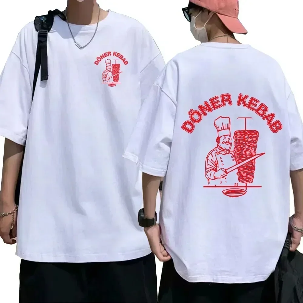 Doner Kebab T Shirt Funny Graphic T-Shirt Men's Cotton Oversized Short Sleeve T-Shirts Gothic Harajuku Summer Unisex Streetwear