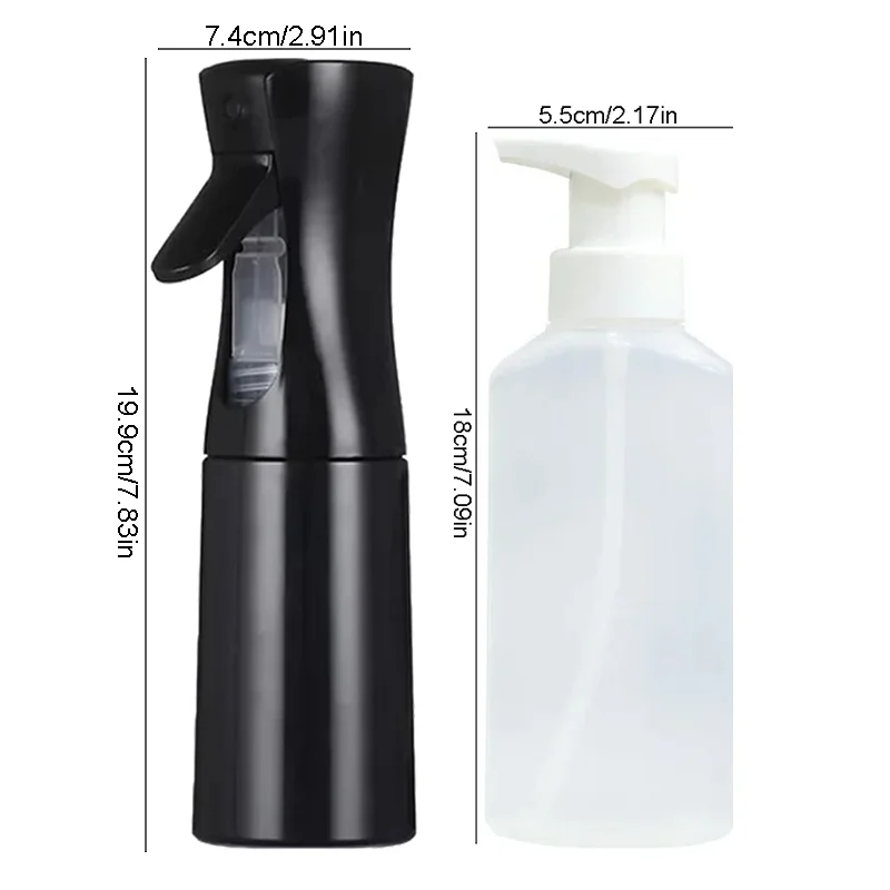 WanMei 2pcs Spray Bottle Kit Foaming Bottle Squeeze Soap Mousse Liquid Dispenser Refillable Spray Bottle Hair Styling Daily Use
