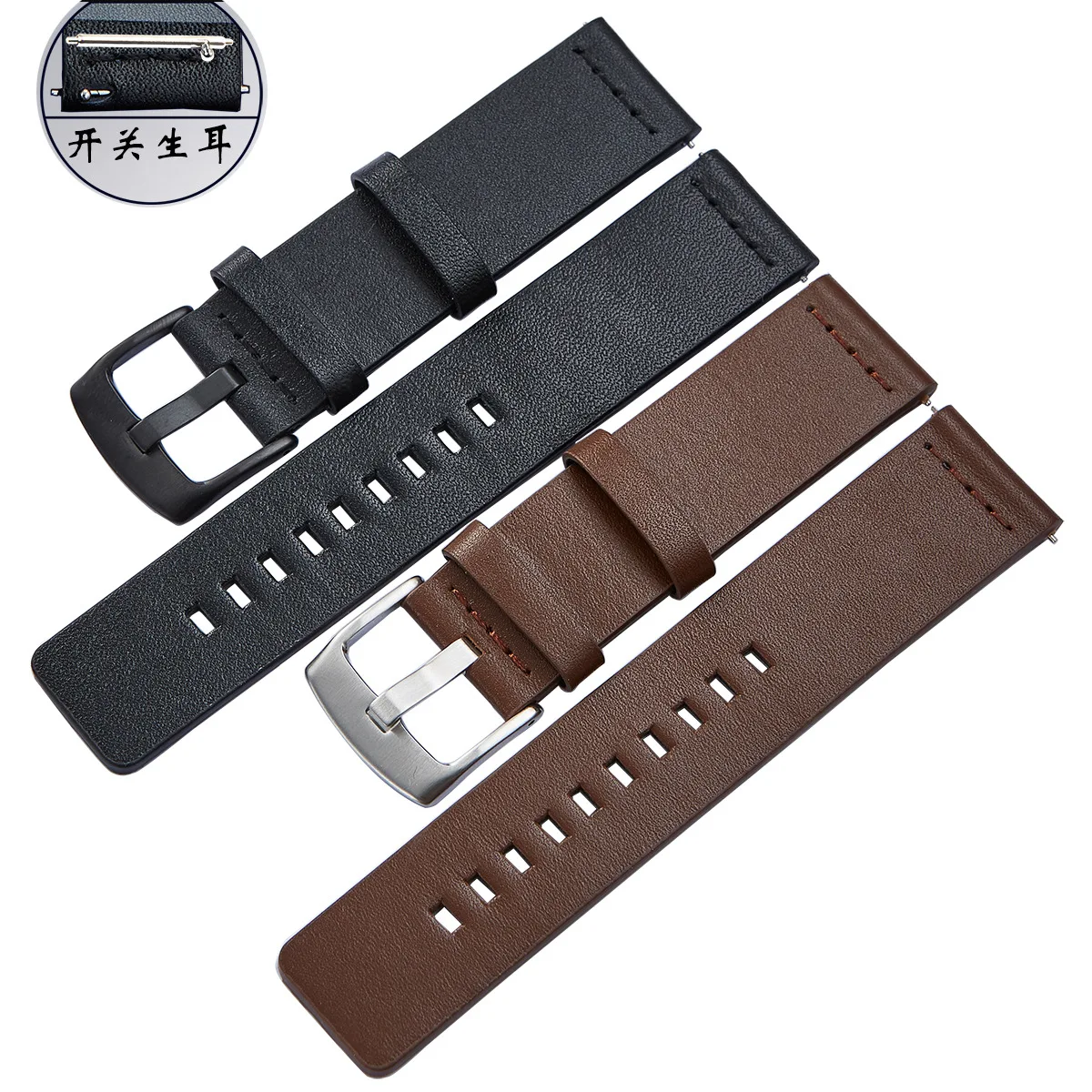 20mm 22mm Strap for Samsung Galaxy Watch 4 5 6 7 44mm 40mm 5 Pro Classic 42/46mm 43/47mm Band Active 2 Gear S3 Leather Bracelet