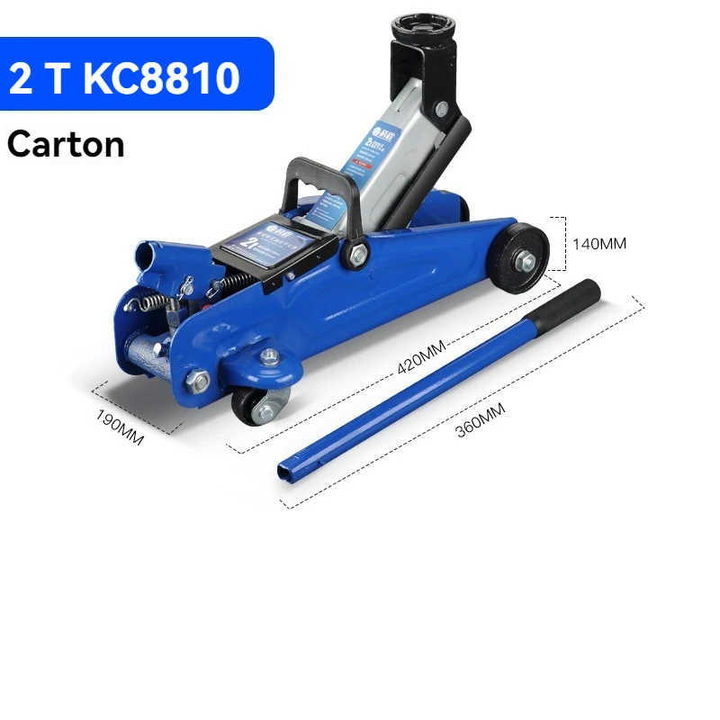 Hydraulic Trolley Floor Jack 2 Ton Portable Heavy Duty Car Lift with Carry Case Steel handle Profile Tyre Repair Tools