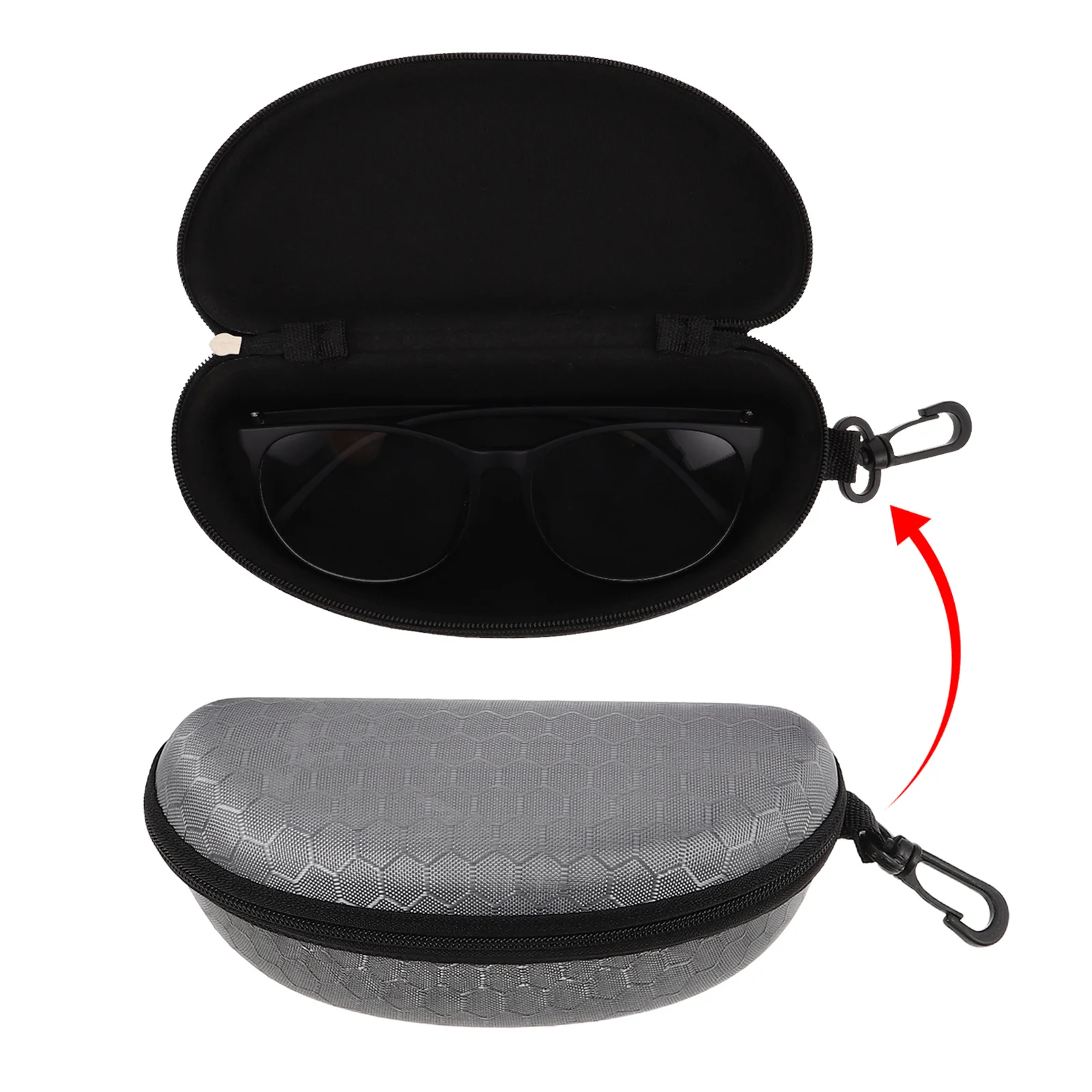 5 قطع من حقيبة تخزين النظارات الشمسية للسفر مقاومة للصدمات من مادة إيفا بسحاب منظم للنظارات مدمج لبطاقات مفاتيح النظارات المحمولة