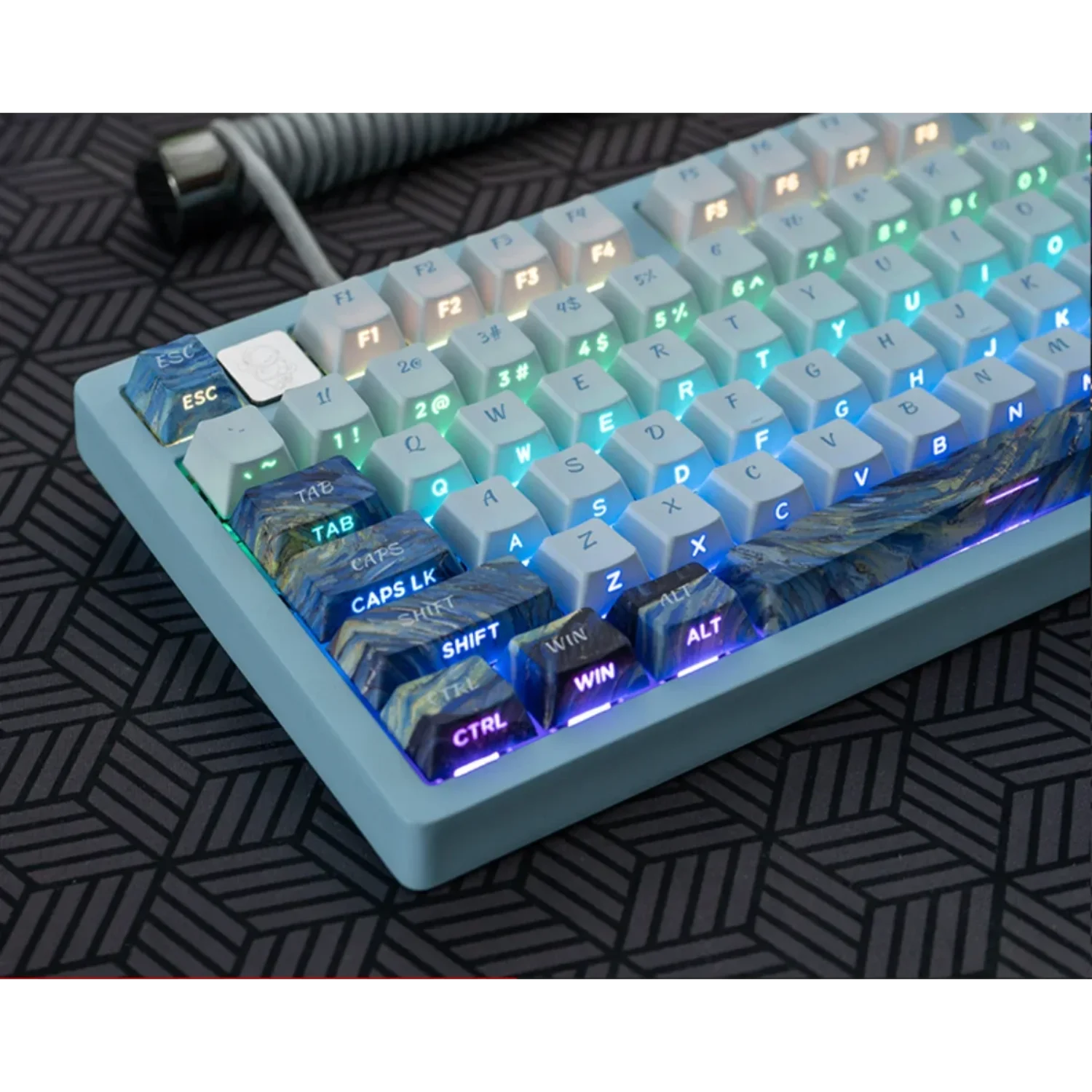 side gravura cherry keycaps criativo gravura positiva pbt graffiti para hi75 hi8 68 87 98 104 108 teclados mecanicos mx 01