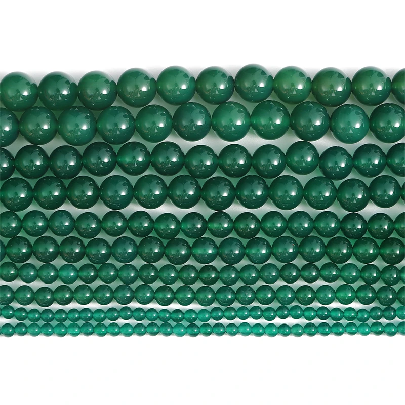 Natural Stone Green Agate Bead Round For Jewelry Making Fashion DIY Bracelet Necklace Earrings Necklace Bracelet Accessories