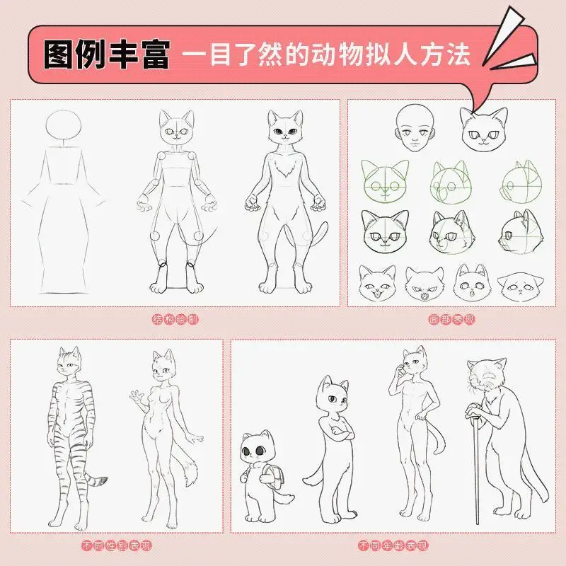 Transform into a fluffy, two-dimensional creative set, two-dimensional comic illustration tutorial basic introduction