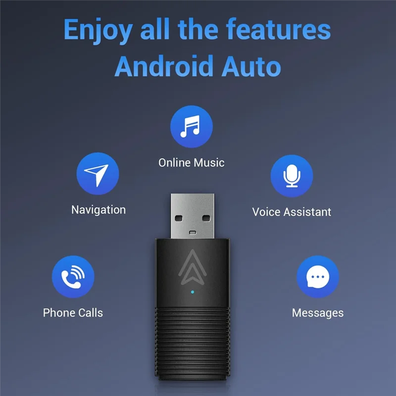 -BOFF Adaptador inalámbrico para automóvil Android, pequeño dongle inalámbrico para automóvil Android convierte cableado a inalámbrico para automóviles Android