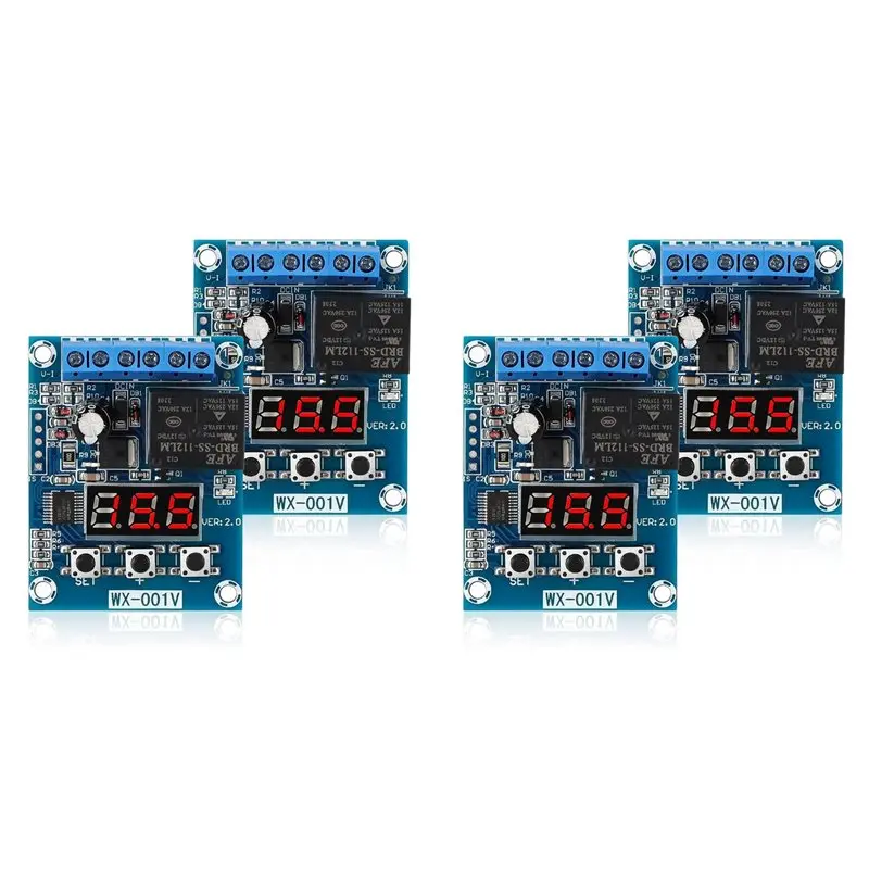 A84X-4PCS Low Voltage Cutoff, Battery Voltage Monitor Module DC 12V Low Voltage Cut Off Charge Discharge Protection Board