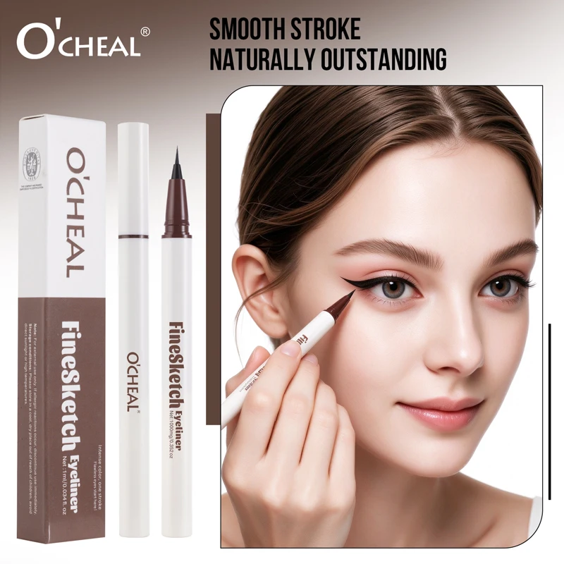 O'CHEAL FineSketch Liquid Eyeliner Pen 0.1mm Ultra Fine Tip Smooth Glide Precision Eyeliner for Winged Cat Eye Makeup Easy Apply