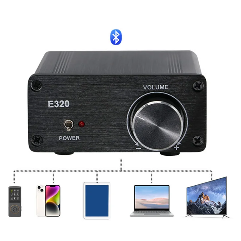 【Livraison Rapide】E320 100W* 2 12V Mini Standard Hifi Table Portable Bluetooth TPA3116 Class D Digital Professional Audio Powerf