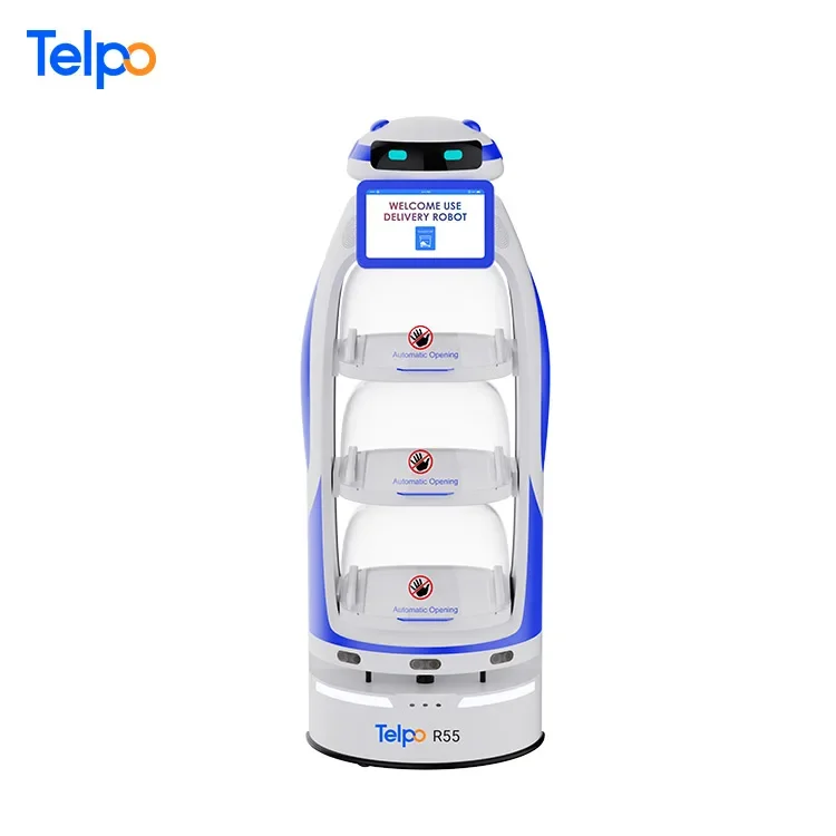 Telpo R55 intelligent AI self driving autonomous meal auto food delivery robot restaurant