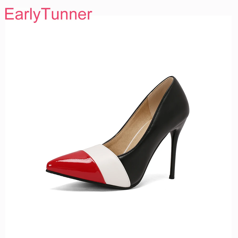 

2026 Summer Glamour Women Pumps Mix-color High Thin Heels Lady Dress Shoes Small Large Plus Size 11 31 43 47 50