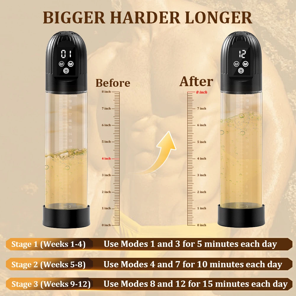 مضخة القضيب الكهربائية القضيب المكبر مضخة تفريغ الجنس لعب للرجال القضيب أكبر المدرب الكبار الذكور الاستمناء القضيب توسيع #6