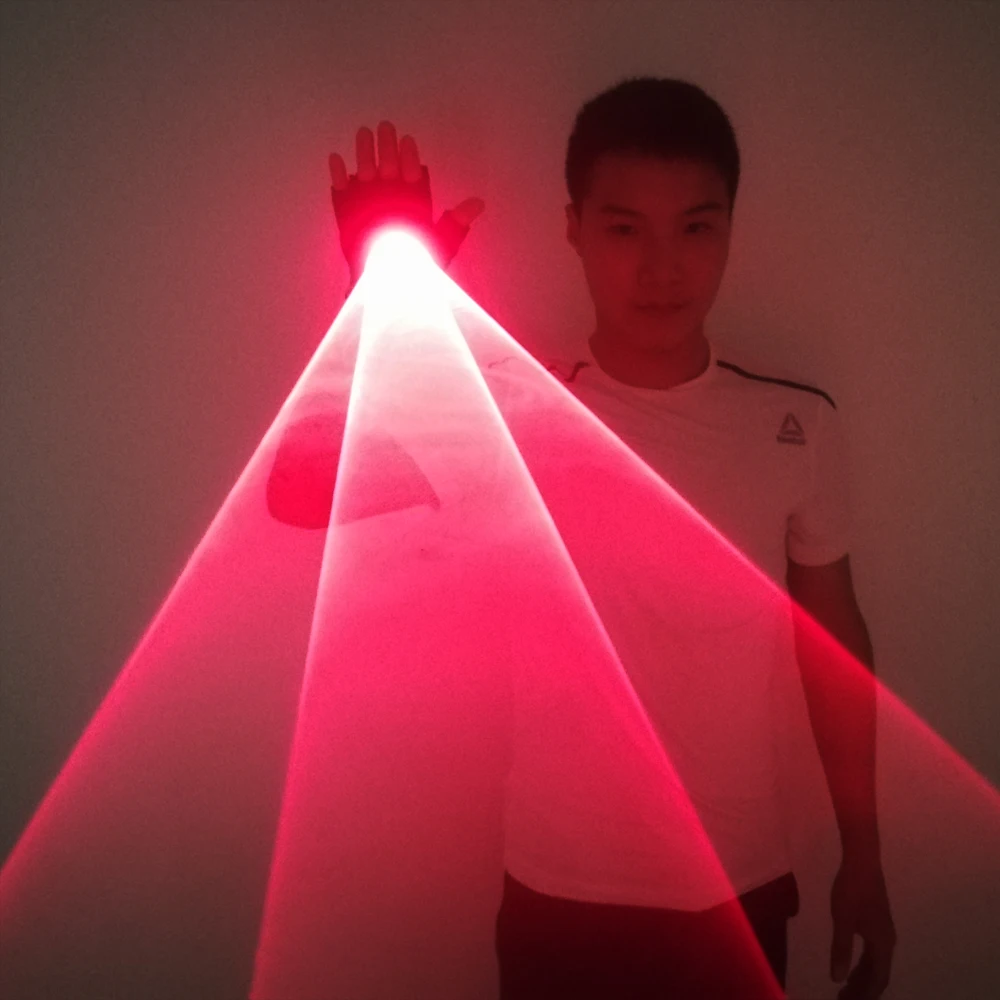 650nm czerwone automatycznie obracające się rękawiczki laserowe Lazer Finger Lamp Whirlwind Handheld Cannon LED Palm Gyroscope Light Up Glasses Party Dec