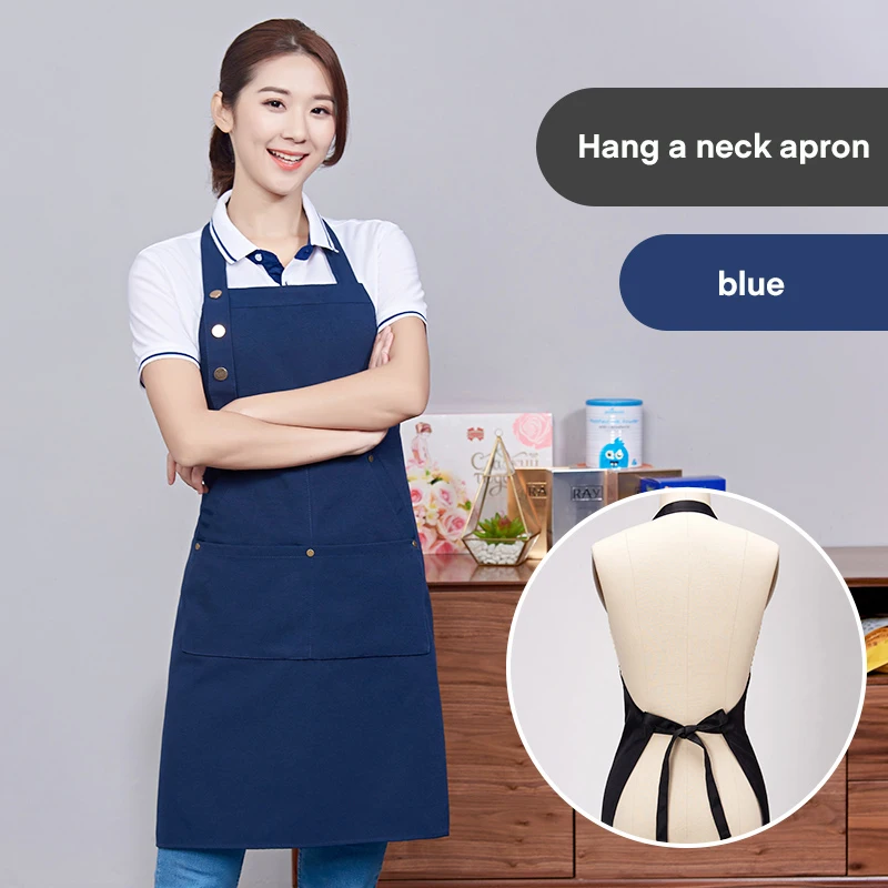 Men\'s And Women\'s Models Hanging Neck Apron Customized LOGO Anti-fouling And Dirty Waiter Clothes Supermarket Promoters Apron