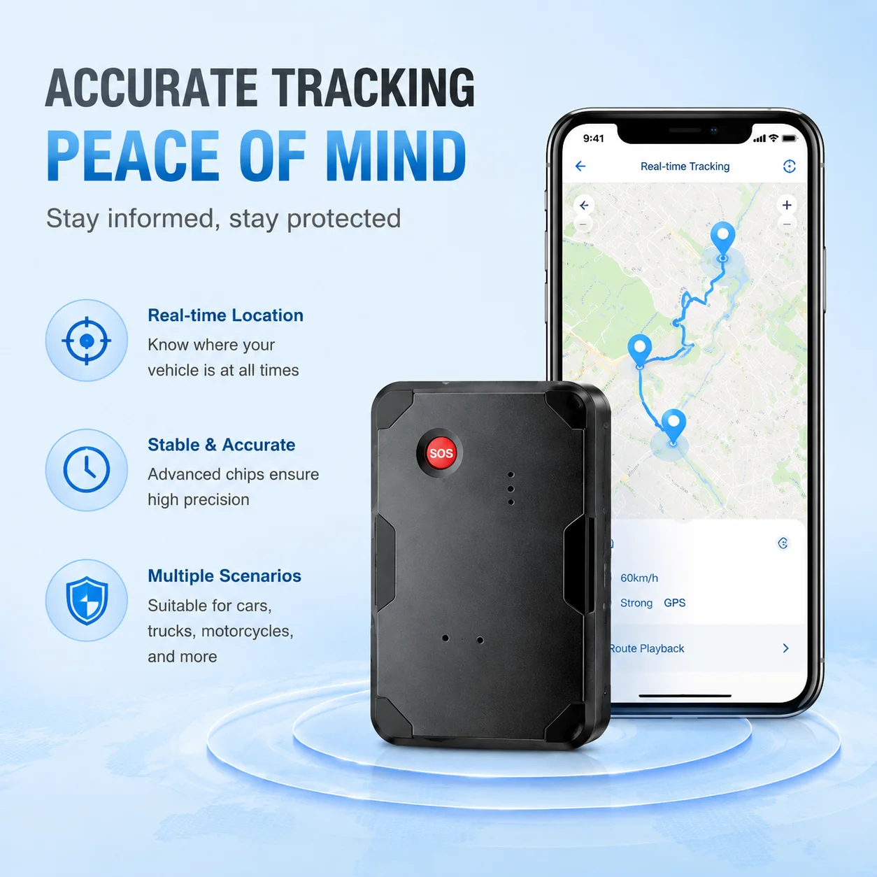 Portable Waterproof SOS GPS Tracker Long Battery Life Magnetic Wireless WiFi Car Motorcycle Tracking Device 1 Year PC IOS App