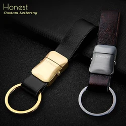 Luxury Key Chain Men Women Keychains Classic Cowhide for Car Key Ring Holder Belt Best Gift Idea for Husband Male Accessories