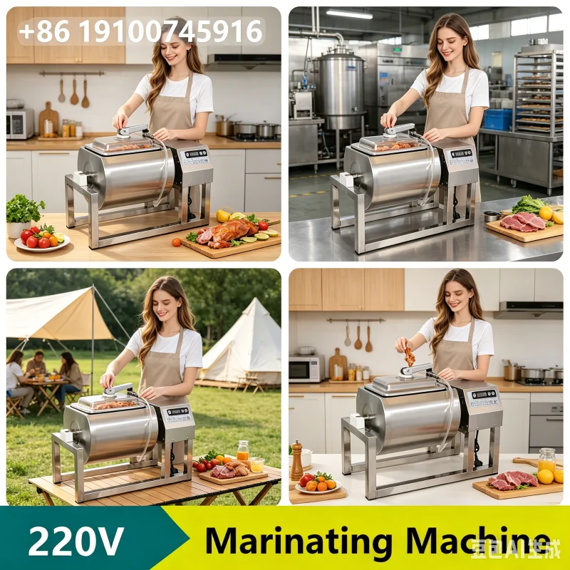 2026Hot Professional 18L Stainless Steel Vacuum Marinating Machine Meat Food Marinator Commercial Kitchen Tumbler Machine Mixer