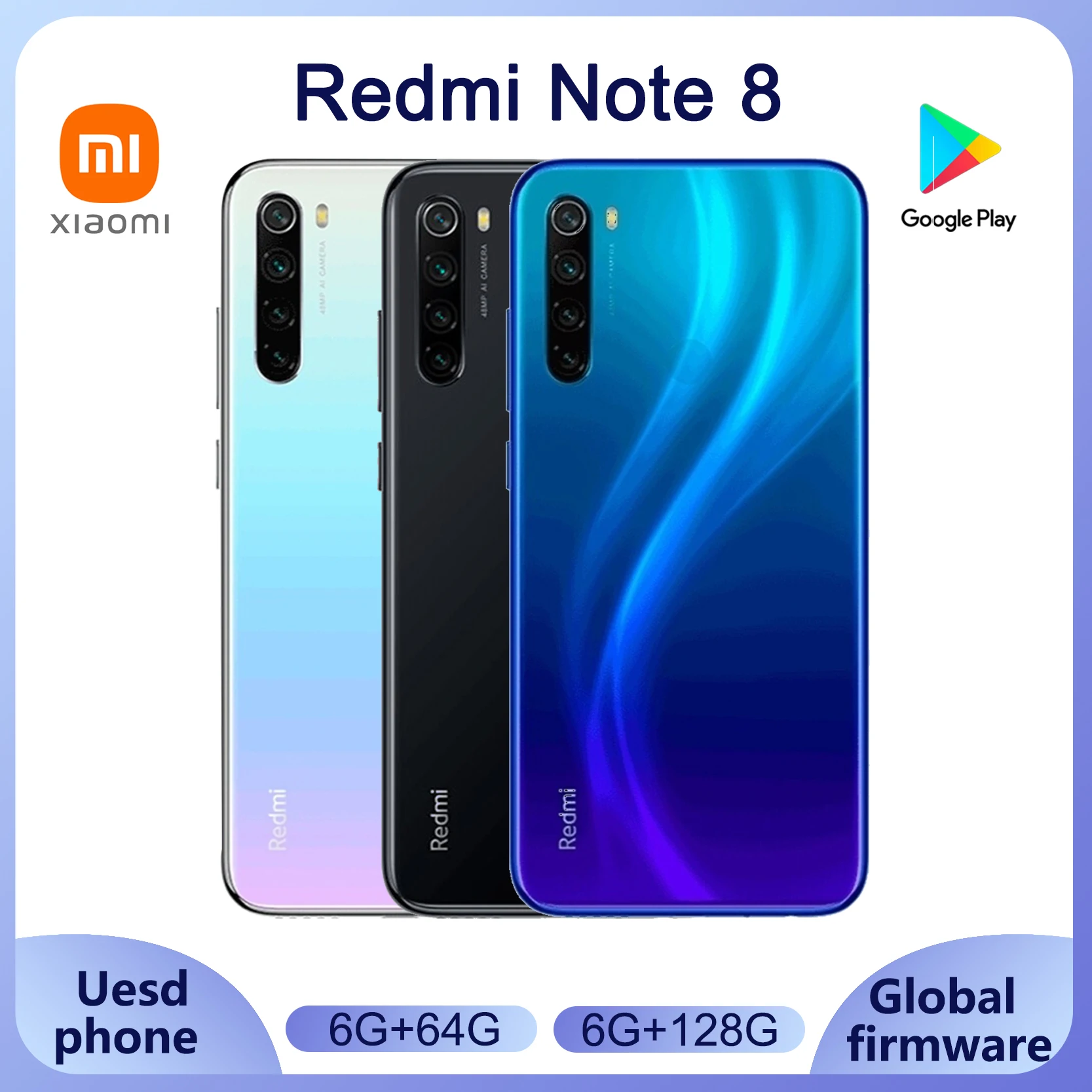 Xiaomi Redmi Note 8 Smartphone Global Firmware original used phone