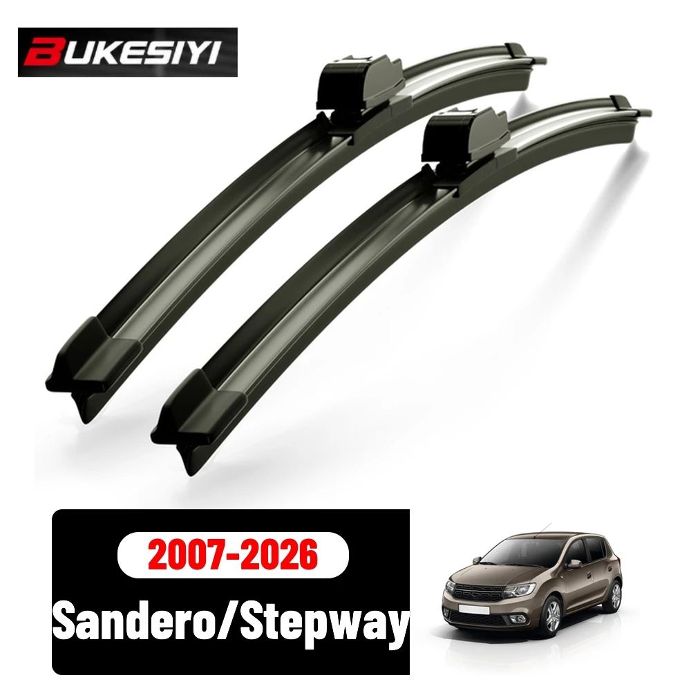 2PCS Front Wiper For Renault Sandero Stepway 2007-2026 Silent Durable High Quality Windshield Wiper Blades Accessories 2012 2022